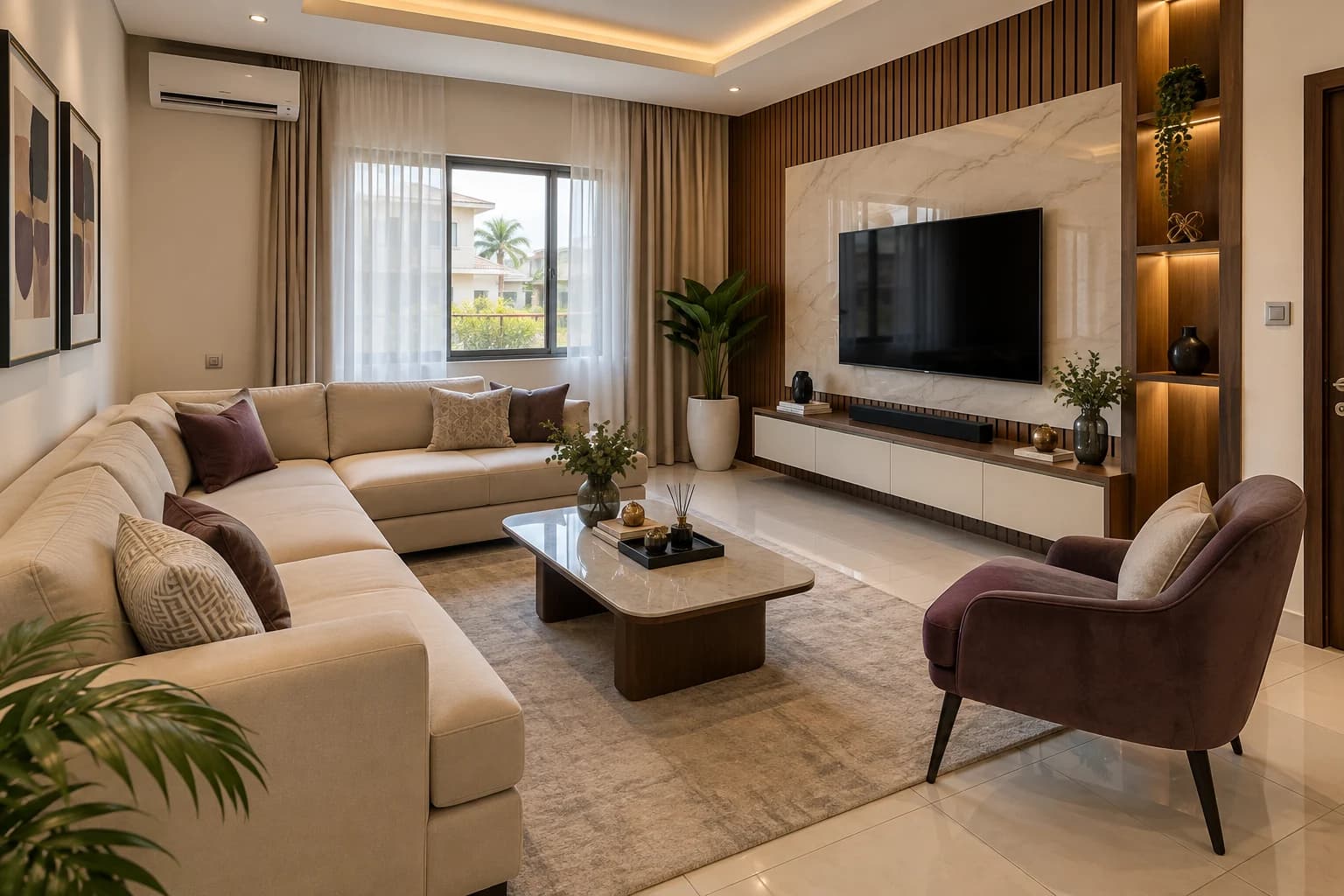 Warm living room interior inspiration