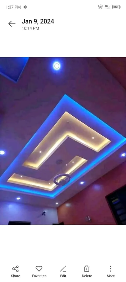 Multicolour geometric light ceiling