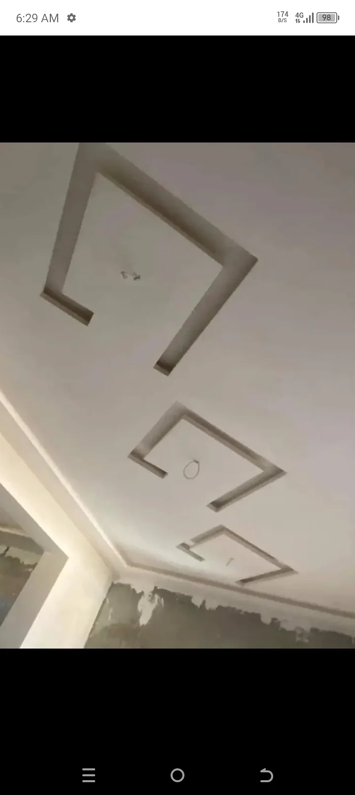 Floating square ceiling detail