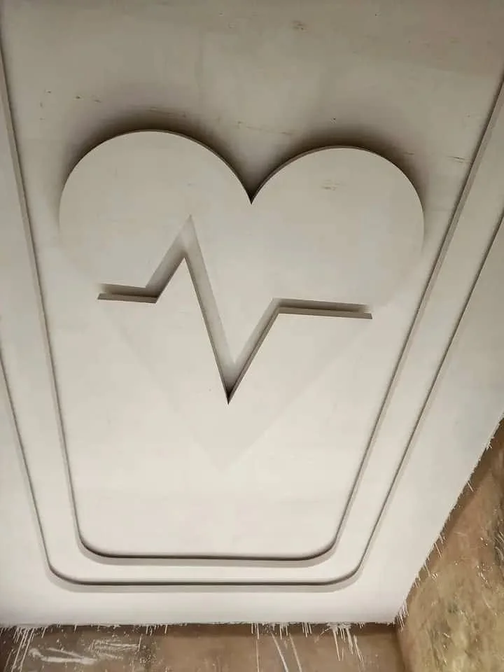 Heartbeat sculpted ceiling