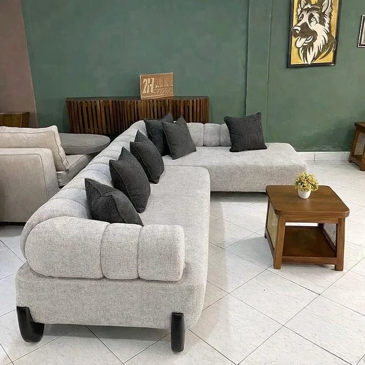 Textured grey sectional