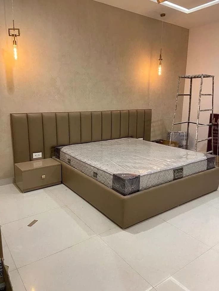 Taupe platform-bed set