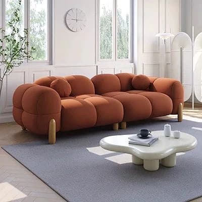 Terracotta sculptural sofa