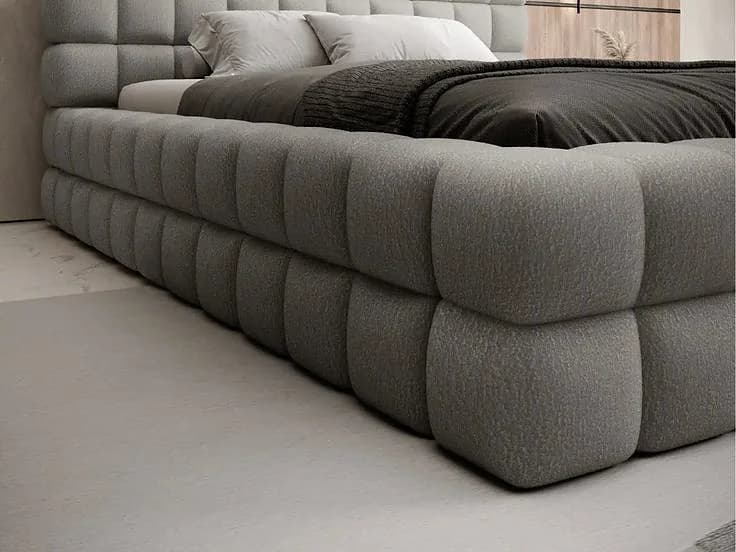 Deep-cushion upholstered bed