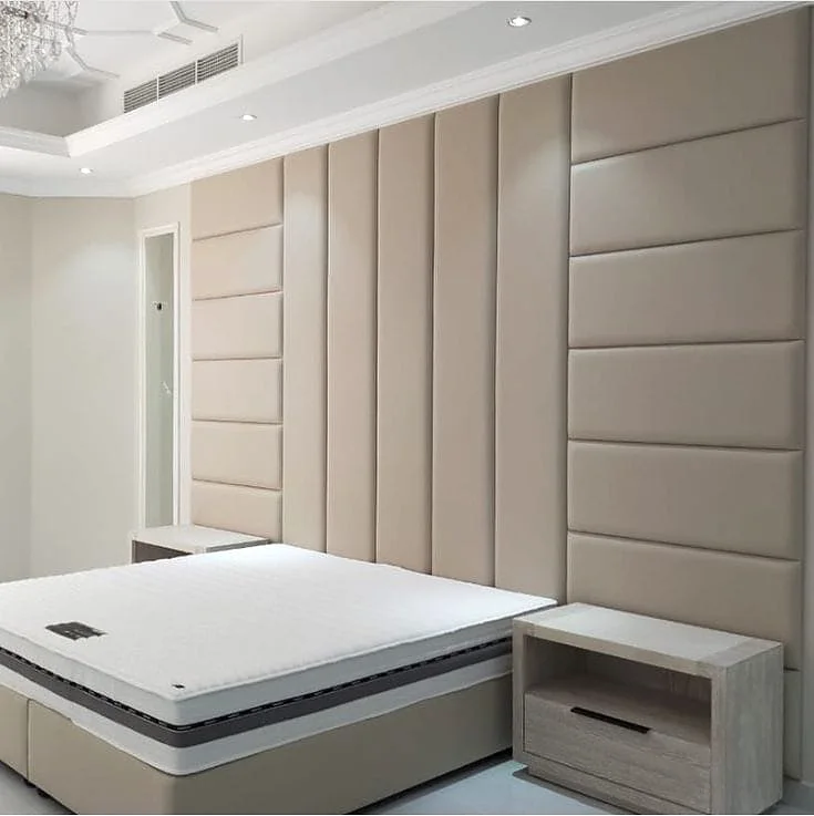 Full-wall upholstered bedroom suite
