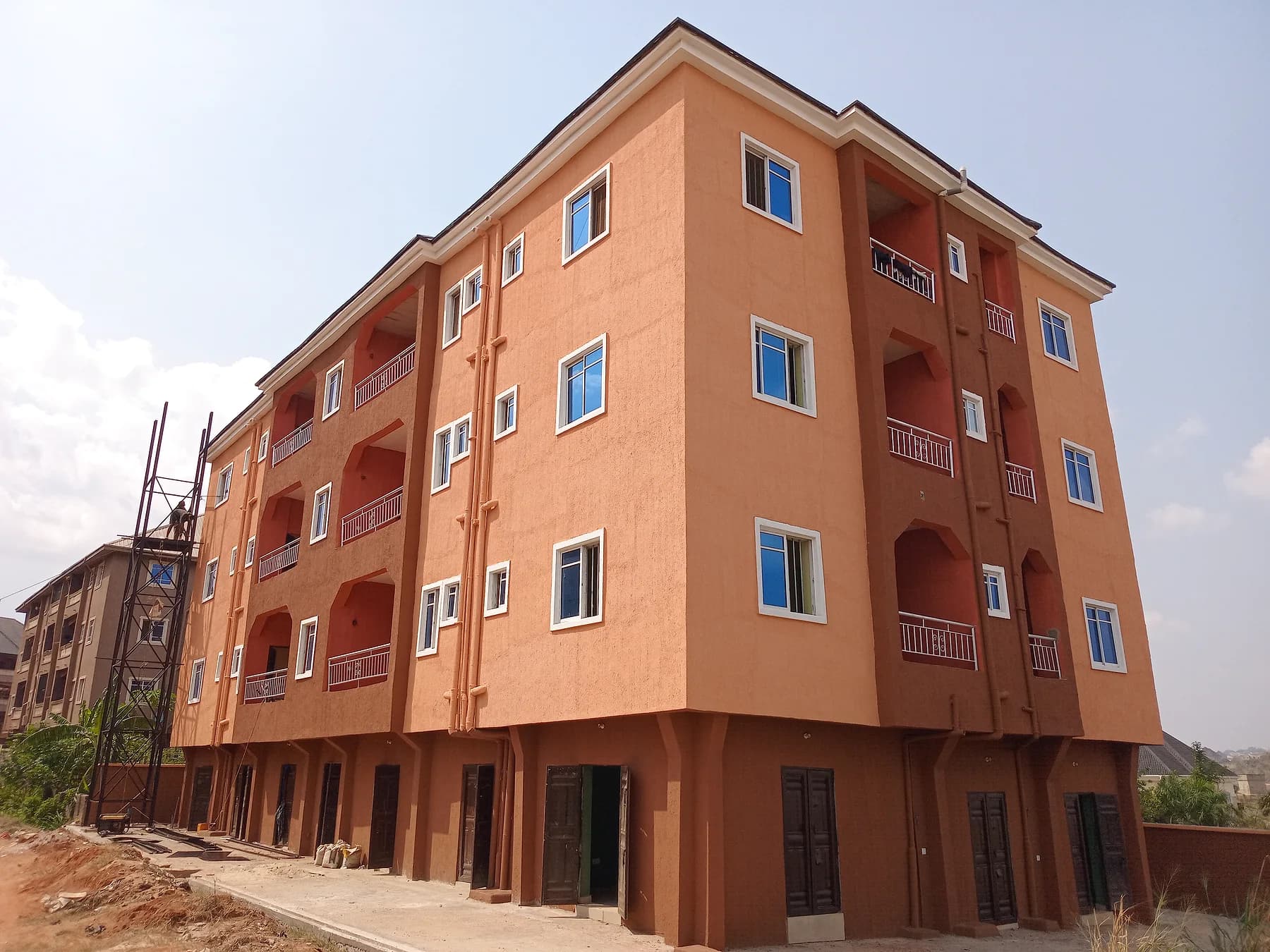 Terracotta apartment exterior