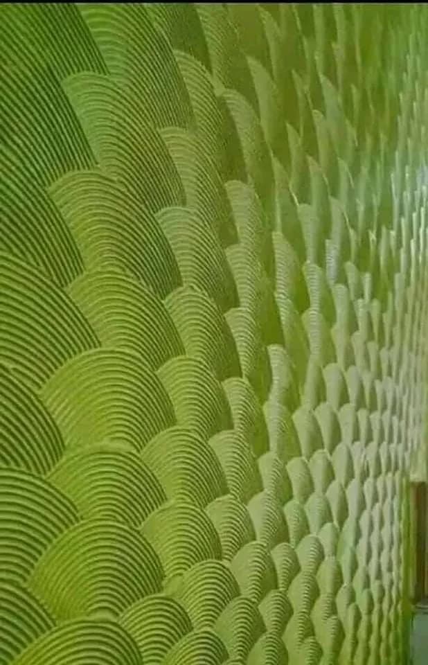 Emerald fan-stencil texture