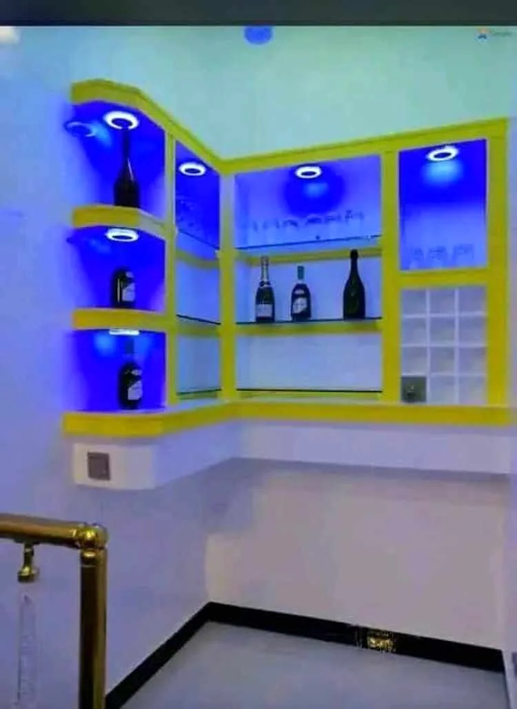Illuminated bar display wall
