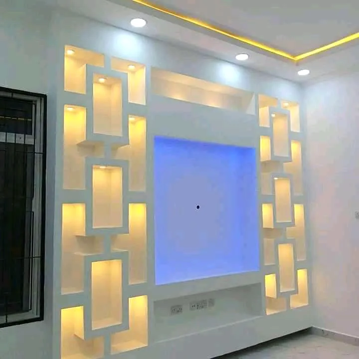 Backlit geometric media wall