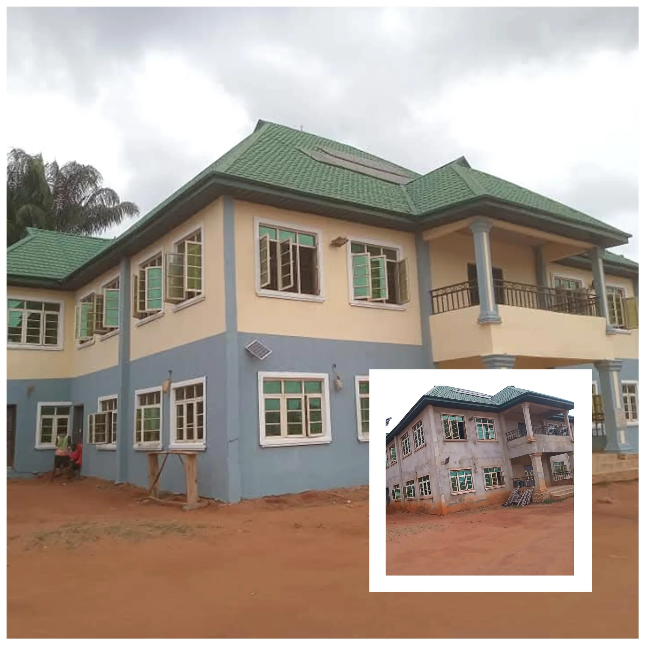 Grey and green exterior renewal