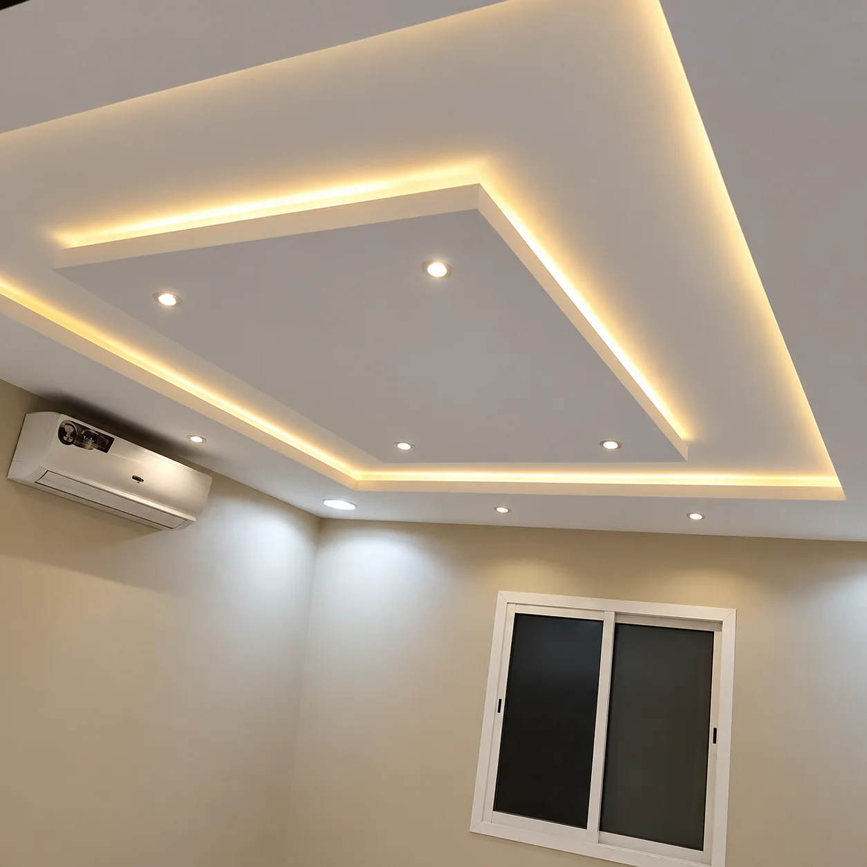 Warm minimal perimeter ceiling